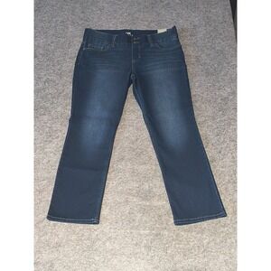 Lee Riders Women's Dark Blue Double Button Denim Jeans Size 14P/Petite NWT